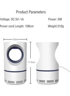 Generic Electric Indoor Mosquito Trap USB Power Insect Mosquito Killer UV Light LED Mosquito Lamp Non-Toxic No Zapper Suction Fan Small White 19.0x11.0x11.0cm  - Image 3