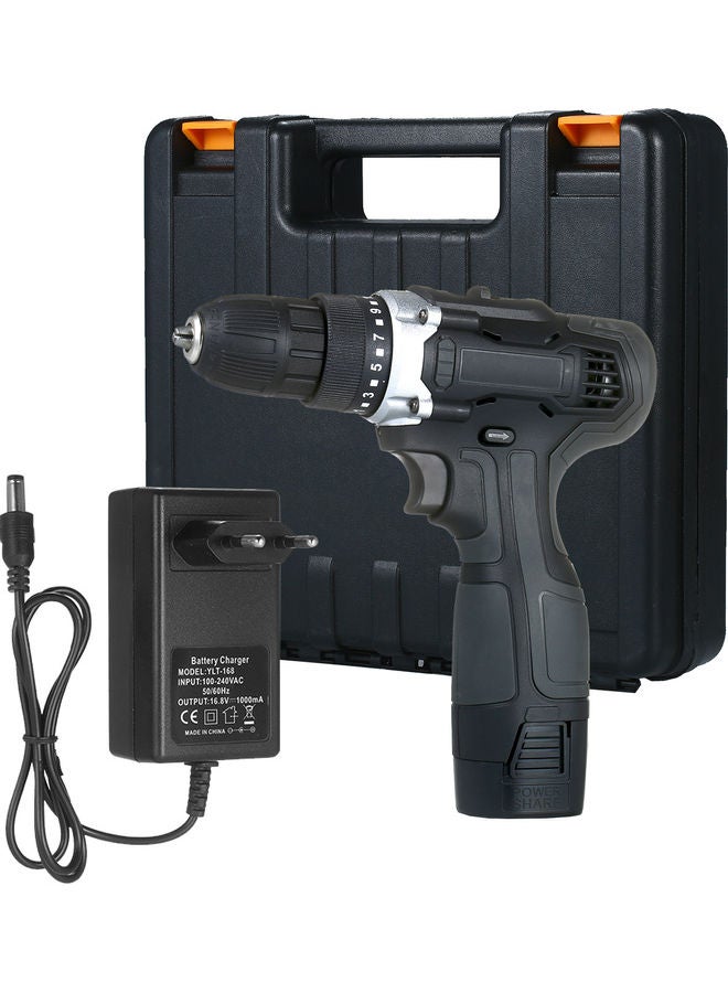 Generic - 18V 2-Speed Cordless Drill Driver 1 Battery Fast Charger 15+1 Clutch Max 50Nm Torque Variable Speed 3/8-inch Compact Electric Drill with LED Light black - Image 1