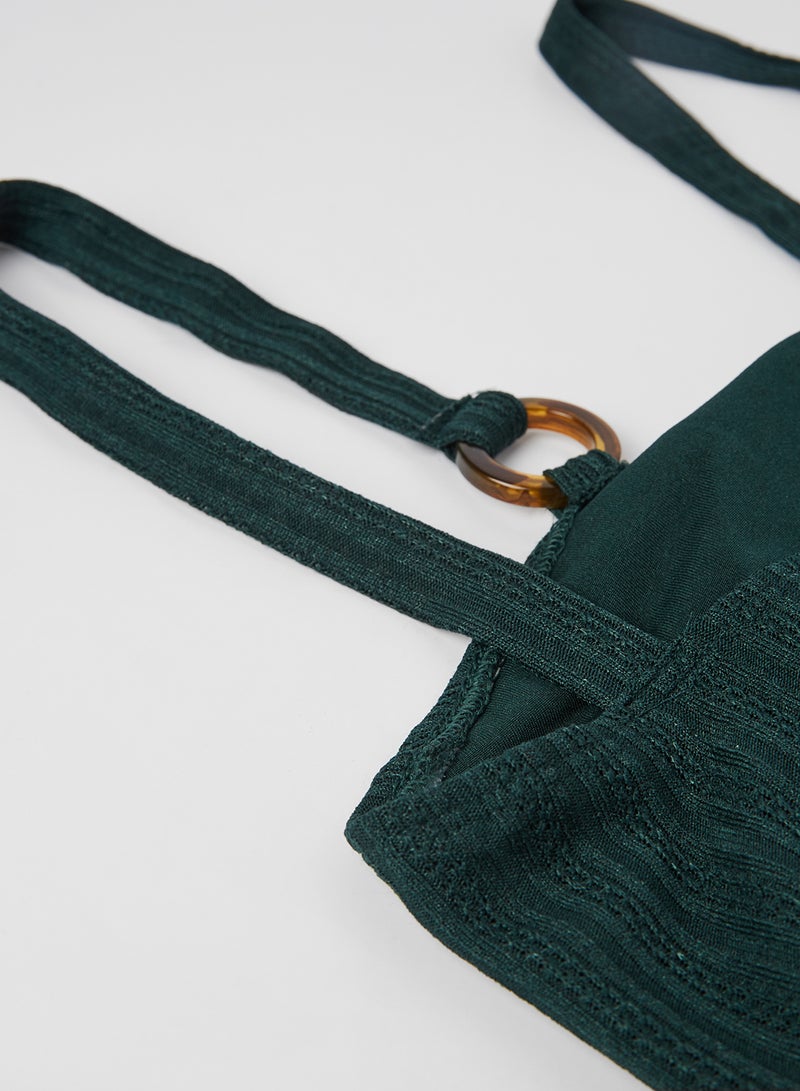 VERO MODA - Liberate Bandeau Bikini Top Jungle Green - Image 1
