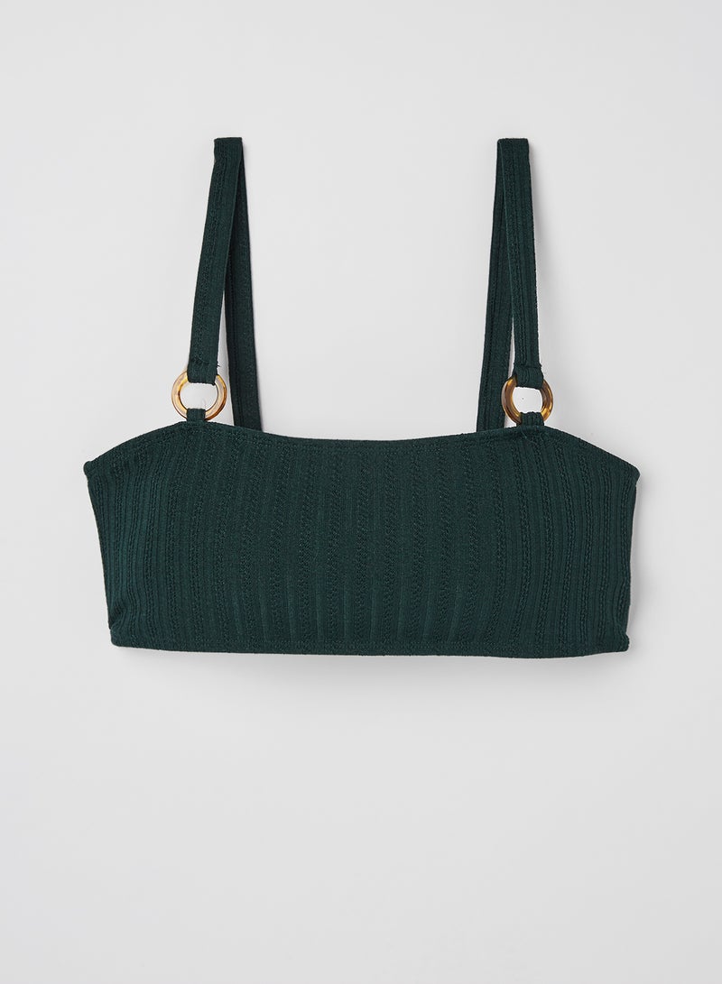 VERO MODA - Liberate Bandeau Bikini Top Jungle Green - Image 1