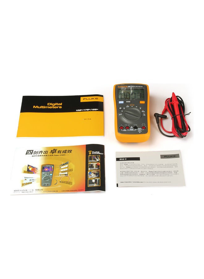 FLUKE F15B+ 4000 Counts Multimeter Portable Digital Multimeter Handheld Voltmeter Ammeter Voltage Meter Universal Meter Measuring AC/DC Voltage Resistance Capacitance Diode Continuity Orange & Black 20.8x10.8x5.5cm - Image 4