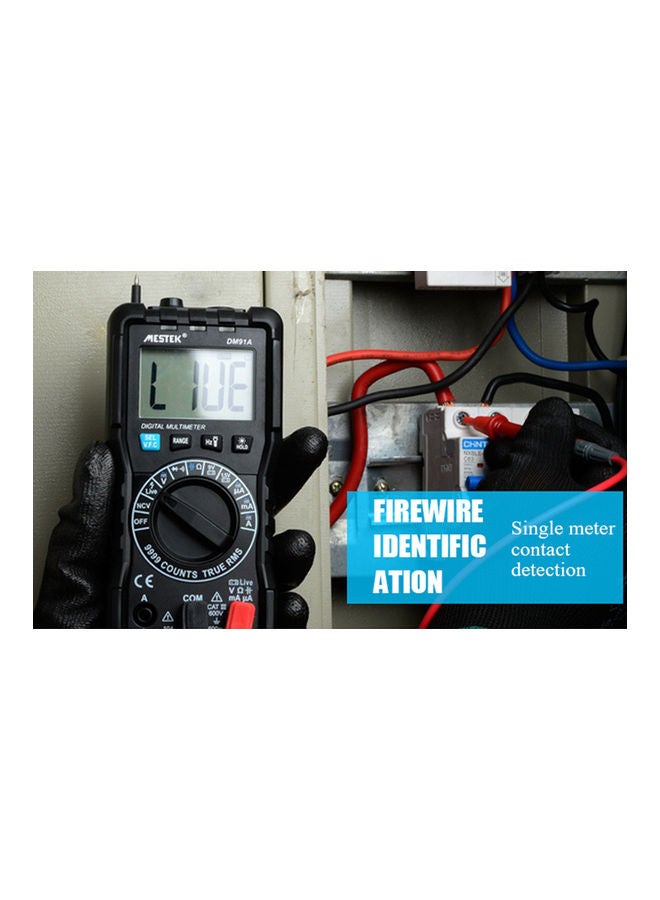 MESTEK 9999 Counts Digital Multimeter Full Protection Mini DMM Multifunctional Handheld Multi Meter True RMS Measuring AC/DC   Voltage Current Resistance Capacitance NCV Tester Fire Wire Identification with LCD Backlit Flashlight black 15.5x11.5x5.5cm  - Image 2