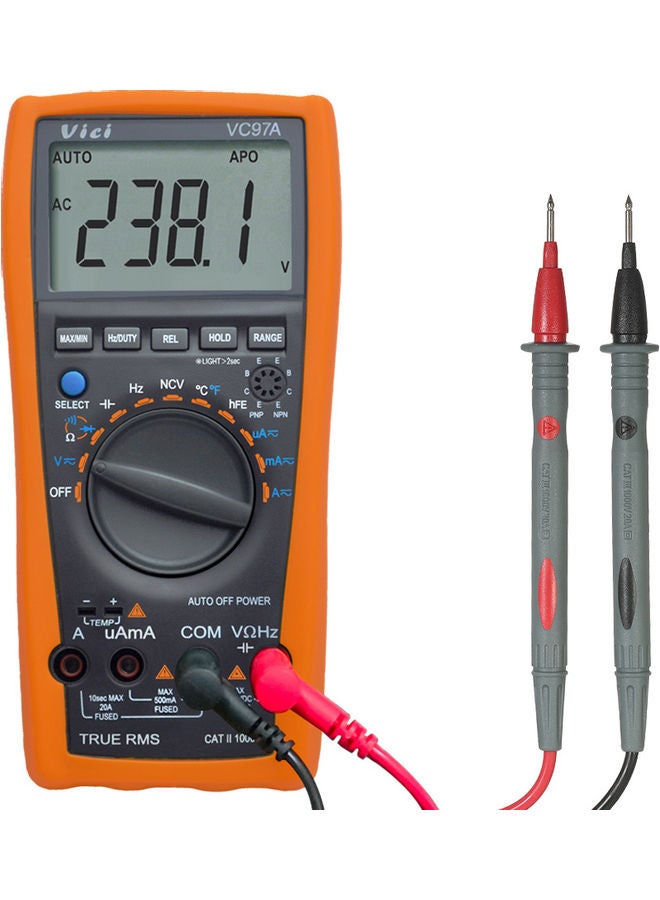 Vici Multi-functional LCD Digital Multimeter Auto Range DMM with Temperature Detector DC AC Voltage Current Meter Capacitance Resistance Diode Tester multicolor 21.2x12.6x5.4cm  - Image 1
