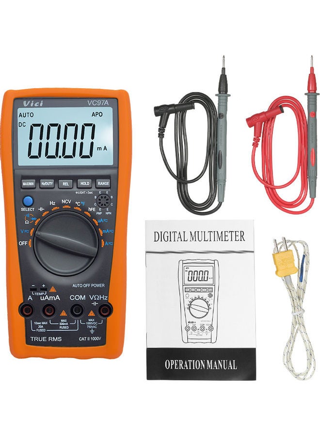 Vici Multi-functional LCD Digital Multimeter Auto Range DMM with Temperature Detector DC AC Voltage Current Meter Capacitance Resistance Diode Tester multicolor 21.2x12.6x5.4cm  - Image 2