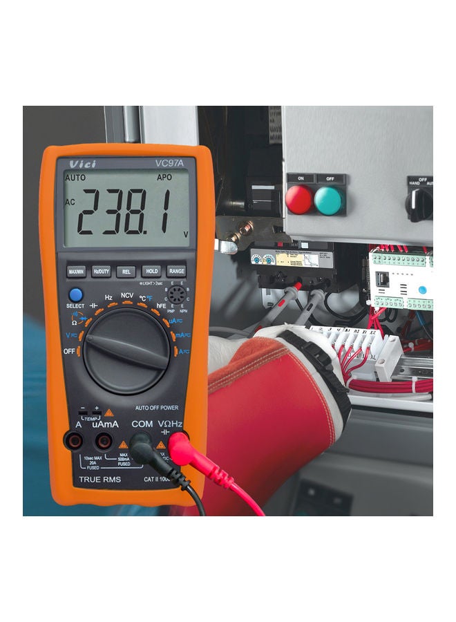 Vici Multi-functional LCD Digital Multimeter Auto Range DMM with Temperature Detector DC AC Voltage Current Meter Capacitance Resistance Diode Tester multicolor 21.2x12.6x5.4cm  - Image 3
