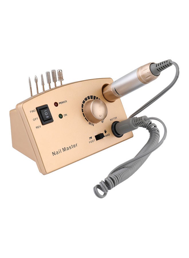 30000rpm High Speed Large-capacity Professional Electric Nail Art Drill Pen Pen Shape Pedicure Nail Polish Tool Feet Care Manicure Machine Pedicure Accessories Gold 24.0x20.0x10.0cm - Image 1