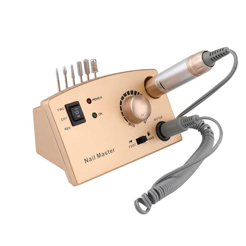 30000rpm High Speed Large-capacity Professional Electric Nail Art Drill Pen Pen Shape Pedicure Nail Polish Tool Feet Care Manicure Machine Pedicure Accessories Gold 24.0x20.0x10.0cm - Image 5