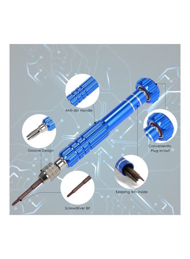 Generic 22pcs Electric Soldering Iron & Screwdriver Portable Welding Pen Charging Iron USB Electric Soldering Iron Set Screwdriver Set 22 Pieces Welding Tool Kit DIY Soldering Tools Mobile Phone Maintenance Tools Blue 20.0x11.0x4.0cm  - Image 3