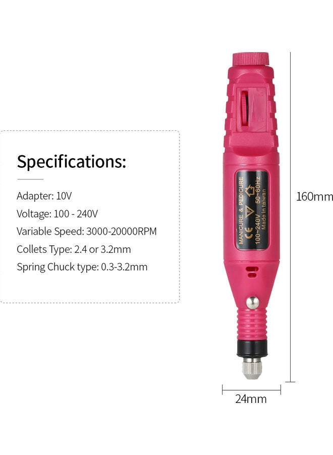 Generic - 14pcs 100V-240V Mini Electric Grinder Drill Tool Variable Speed Rotary Engraving Pen Carve Tool Set for Milling Polishing Rose 22.5x11.5x4.5cm - Image 1