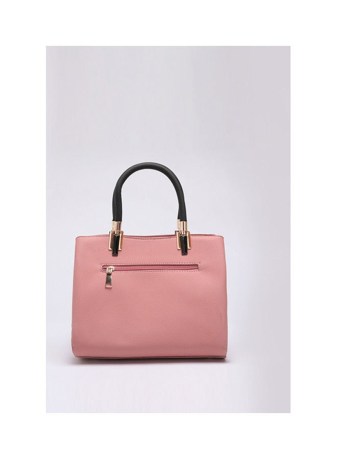 Women's Handbag Simple Voguish Patching Colors Large Capacity Bag Pink  - Image 2