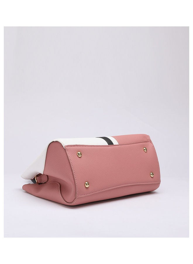 Women's Handbag Simple Voguish Patching Colors Large Capacity Bag Pink  - Image 4