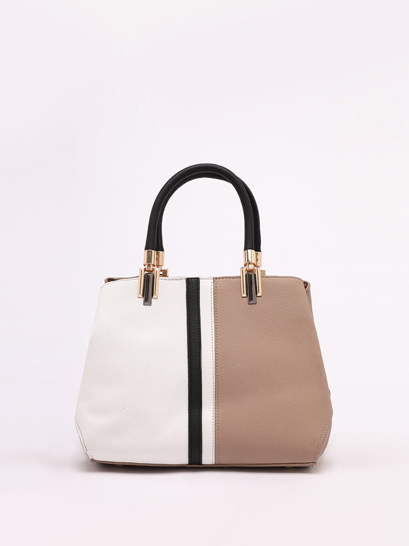 Generic - Women's Handbag Simple Voguish Patching Colors Large Capacity Bag Khaki - Image 1