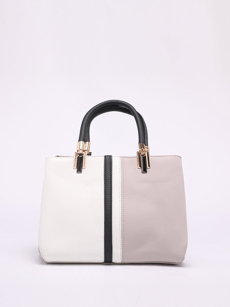 Generic - Women's Handbag Simple Voguish Patching Colors Large Capacity Bag Grey - Image 1