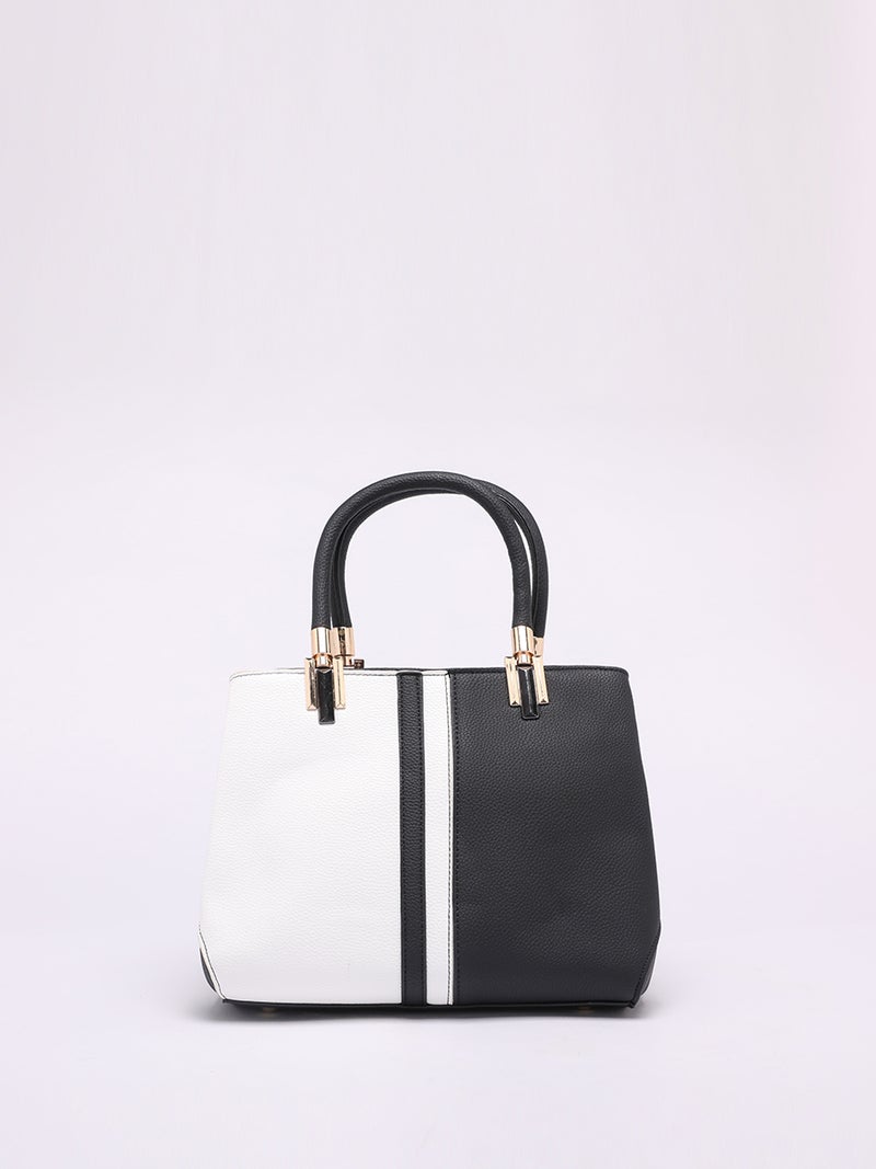 Generic - Women's Handbag Simple Voguish Patching Colors Large Capacity Bag Black - Image 1