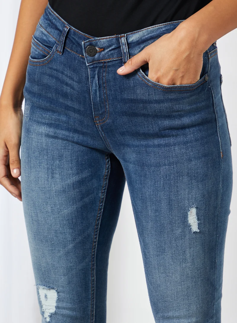 NOISY MAY Lucy Mid-Rise Jeans Light Blue Denim