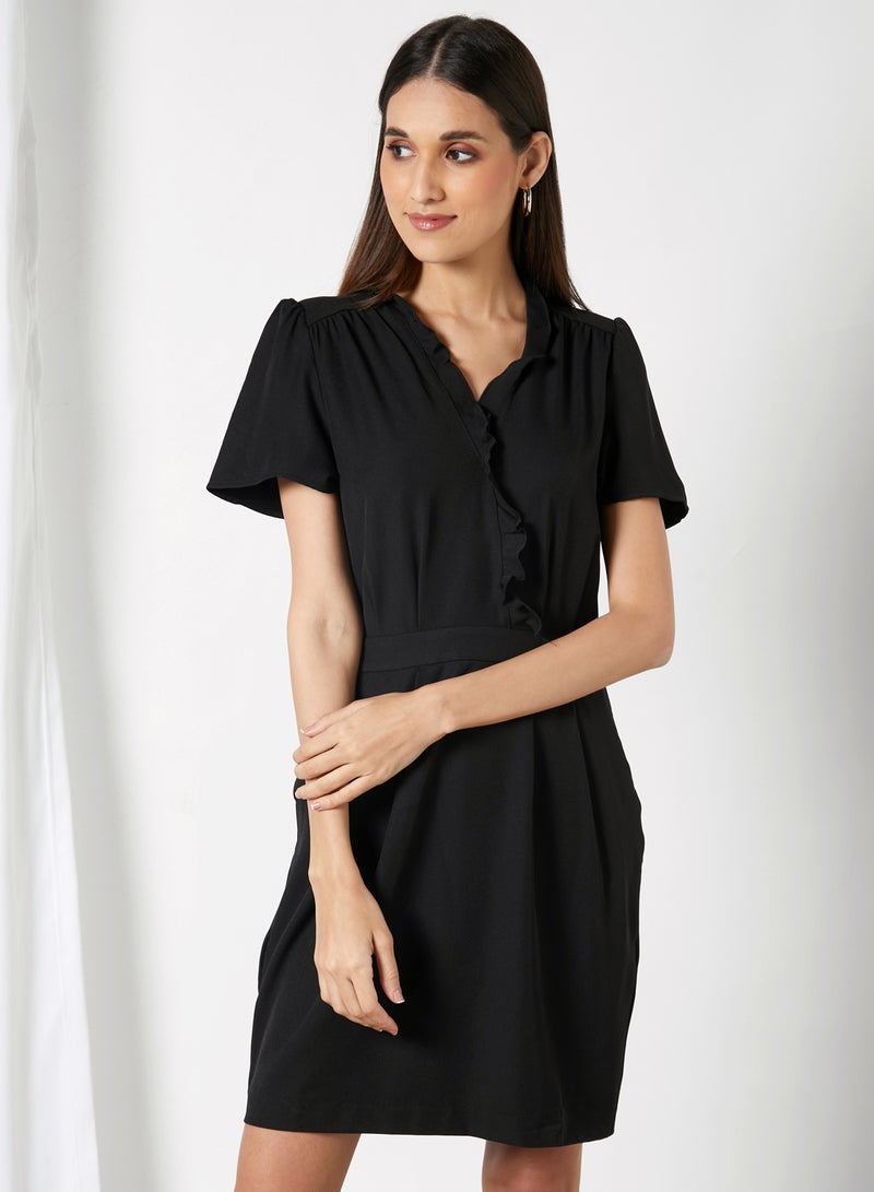 VERO MODA - V-Neck Mini Dress Black - Image 1