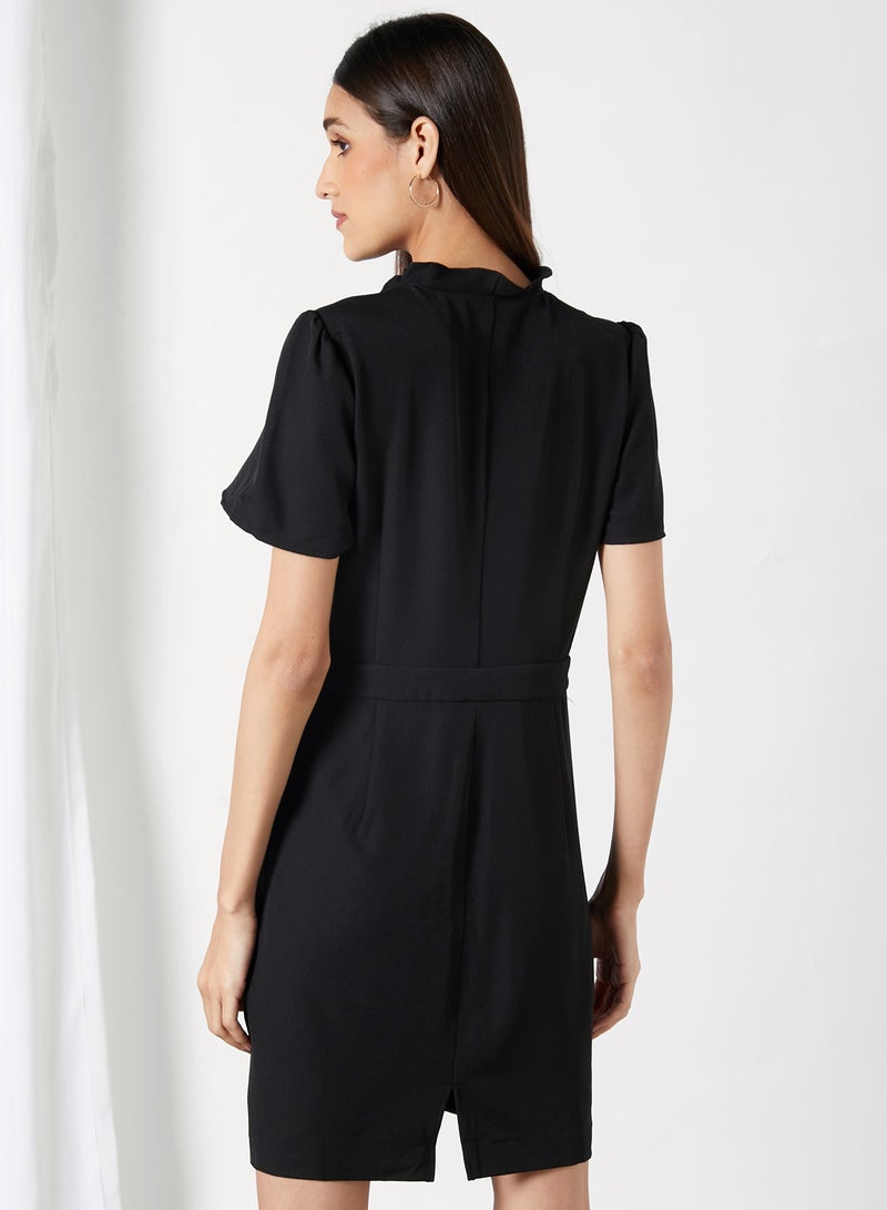 VERO MODA - V-Neck Mini Dress Black - Image 1