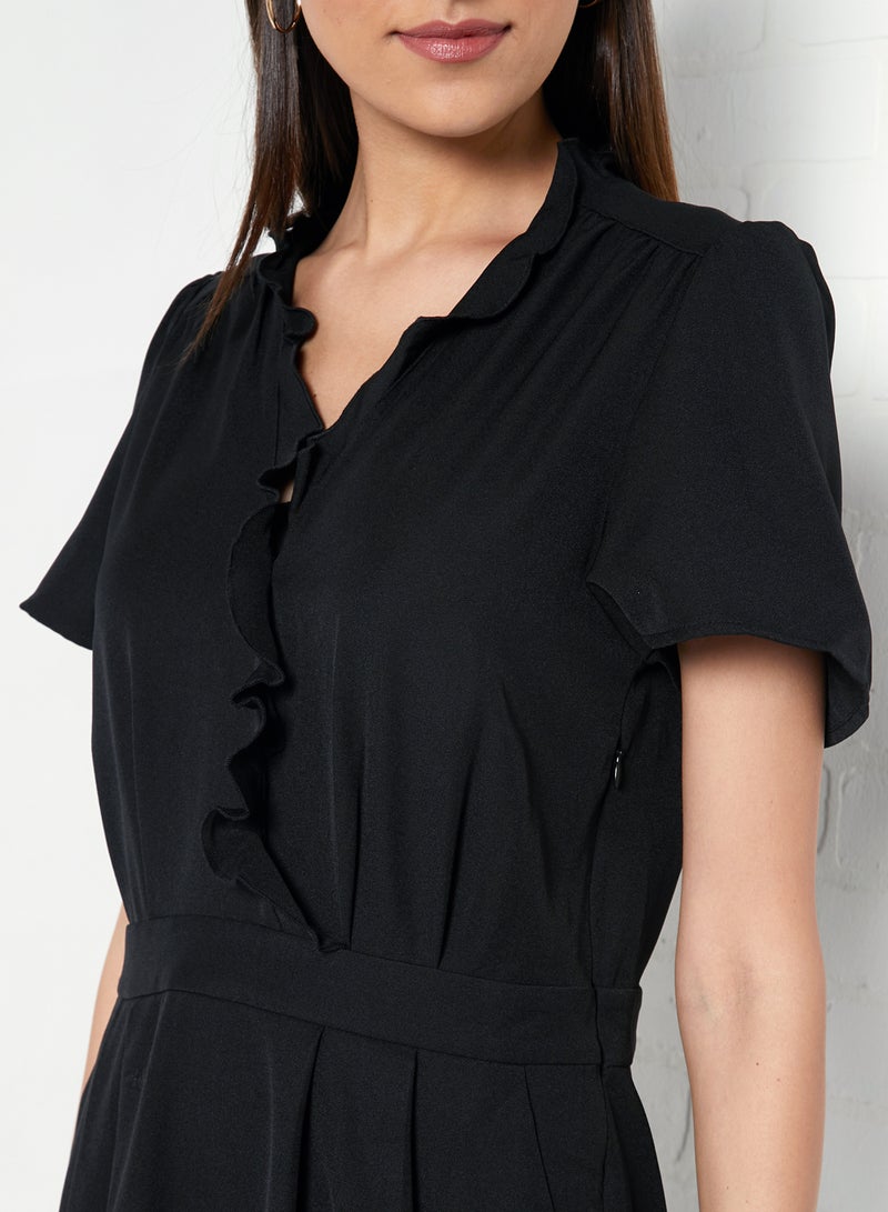 VERO MODA - V-Neck Mini Dress Black - Image 1