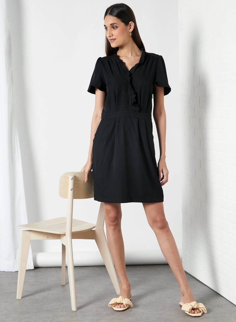 VERO MODA - V-Neck Mini Dress Black - Image 1