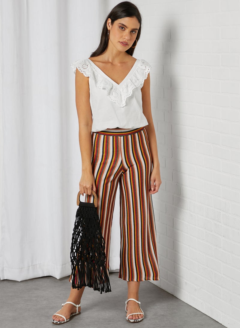 FOREVER 21 Ruffle V-Neck Crop Top Ivory - Image 3