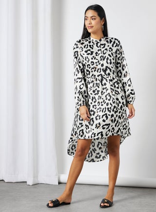 Lea Long Sleeve Mini Dress Cloud Dancer