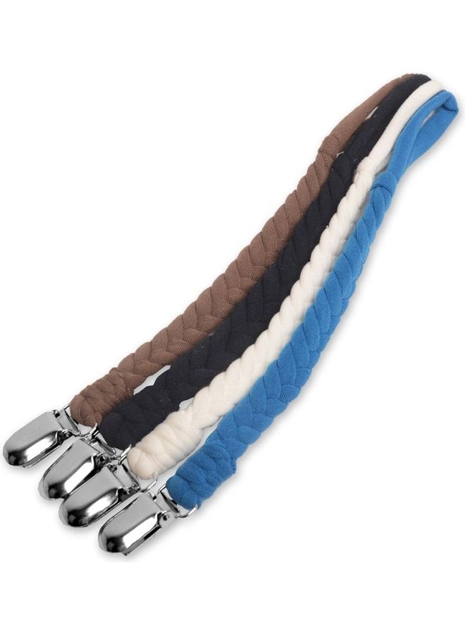 سوار حامل للهاية الأطفال مصنوع من القطن مزين بالخرز مع مشبك للحلمة وعضاضة أسنان مزودة بسلسلة - Image 1