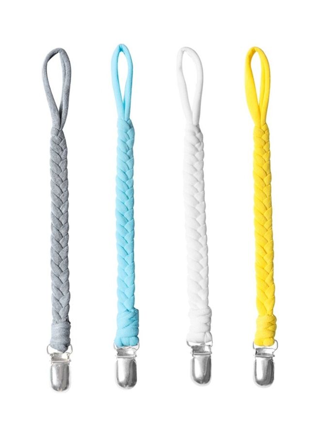 سوار حامل للهاية الأطفال مصنوع من القطن مزين بالخرز مع مشبك للحلمة وعضاضة أسنان مزودة بسلسلة - Image 4