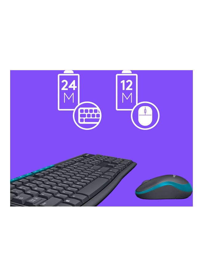 Logitech MK275 Wireless Combo 2.4 Wireless Technology Wireless Mouse Black