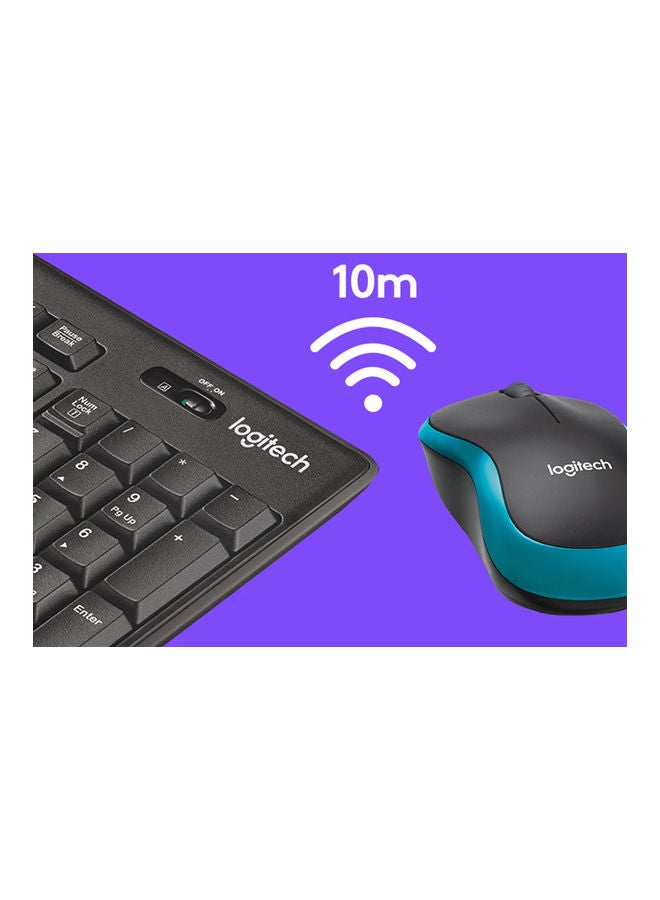 Logitech MK275 Wireless Combo 2.4 Wireless Technology Wireless Mouse Black