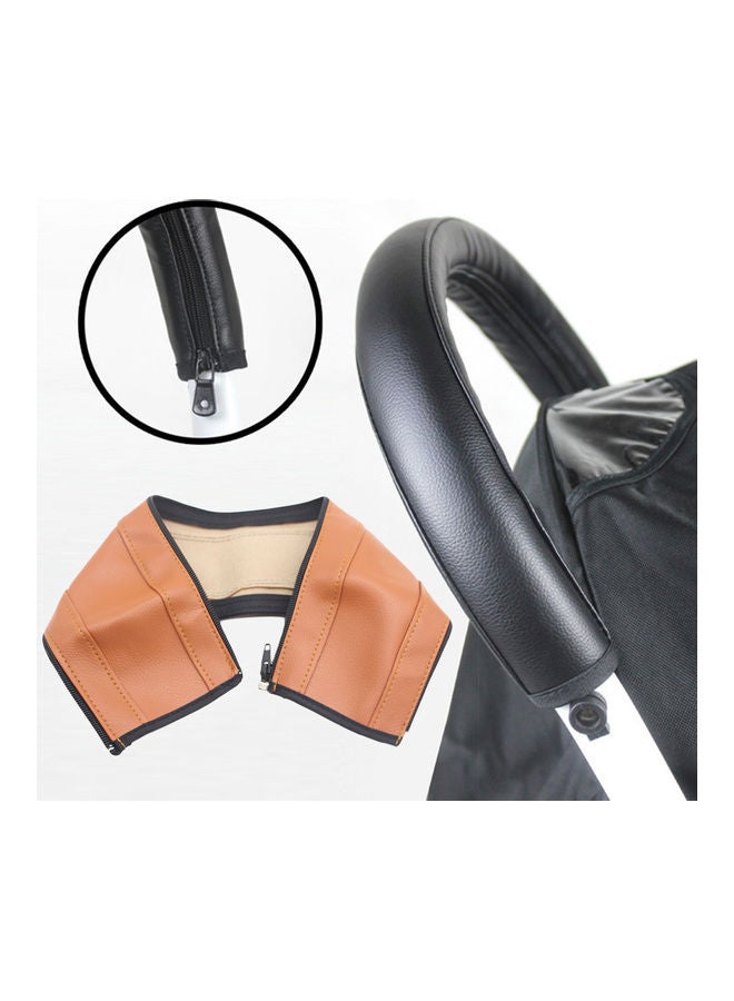 Baby Stroller Faux Leather Armrest Handle Wheelchair Protective Zip Case Cover - Image 2