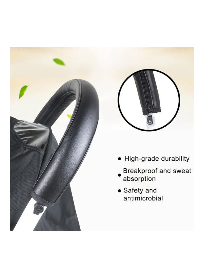 Baby Stroller Faux Leather Armrest Handle Wheelchair Protective Zip Case Cover - Image 5