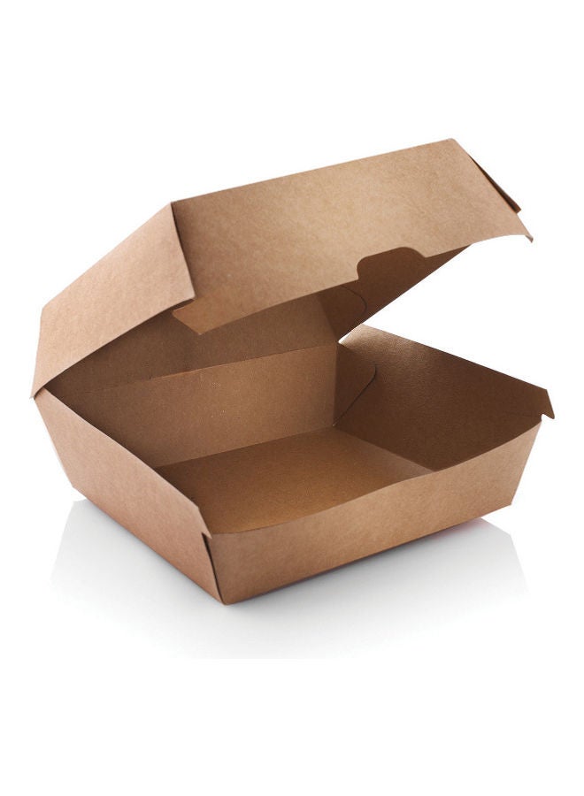 جواد طقم علب من ورق كرافت Hb1058 للبرجر من 300 قطعة بني 105 x 105 x 85مم