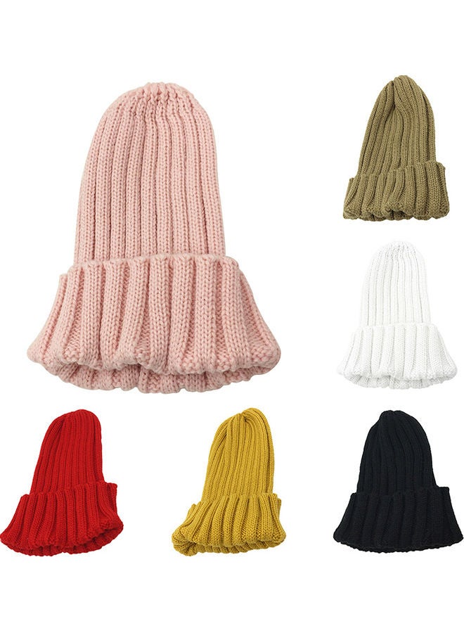 Knitted Solid Warmer Bonnet Winter Beanie Black - Image 2