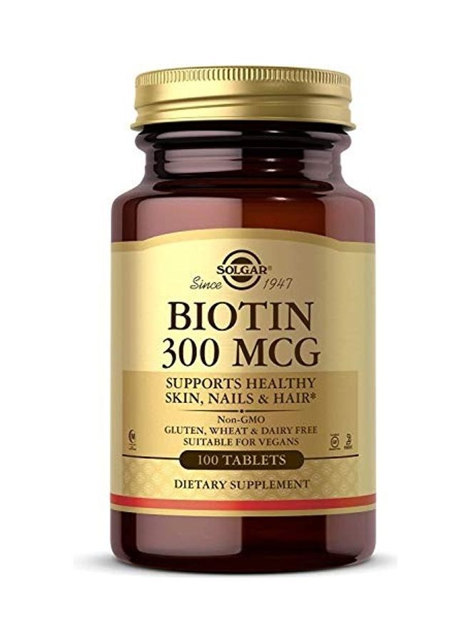 Solgar Biotin 300 MCG Dietary Supplement - 100 Capsule - Image 1