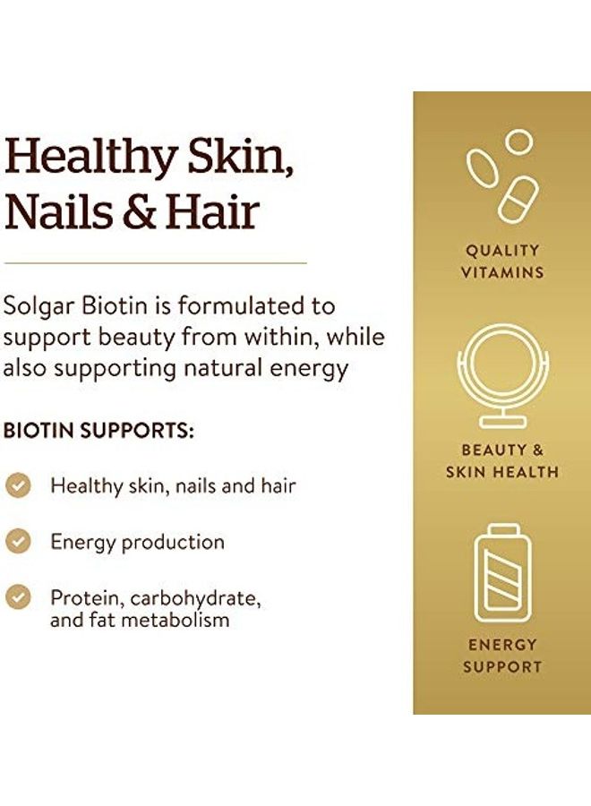 Solgar Biotin 300 MCG Dietary Supplement - 100 Capsule - Image 4