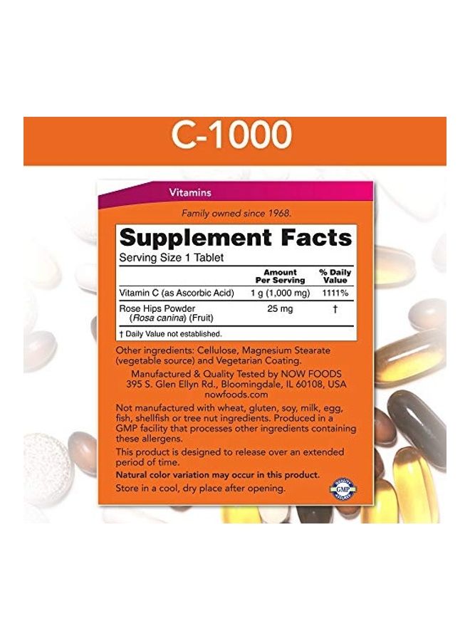 Now Foods Vitamin C-1000 Sustained Release With Rose Hips - 250 Tablet  - Image 2