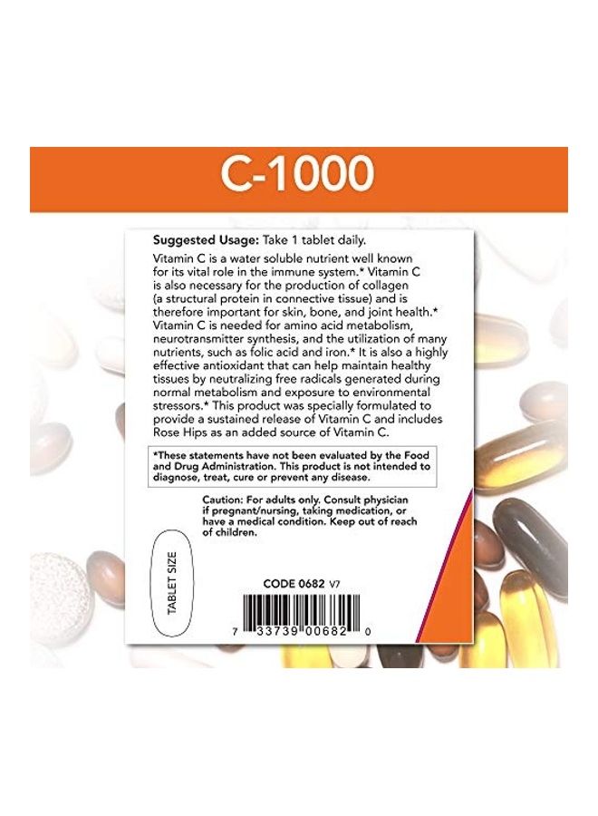 Now Foods Vitamin C-1000 Sustained Release With Rose Hips - 250 Tablet  - Image 3