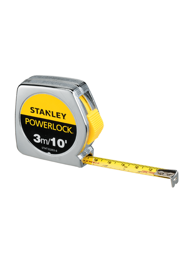 Stanley Powerlock Tape Rules 3m/10' Silver/Yellow 