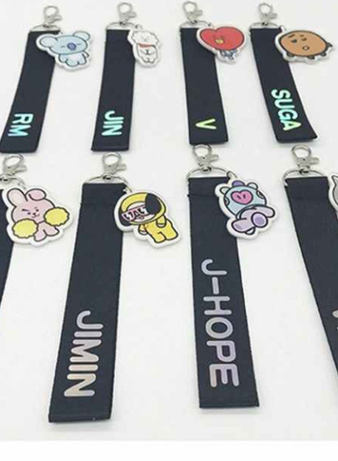 BTS 8-Piece Bangtan Boys Key Chain Set Multicolour  - Image 2