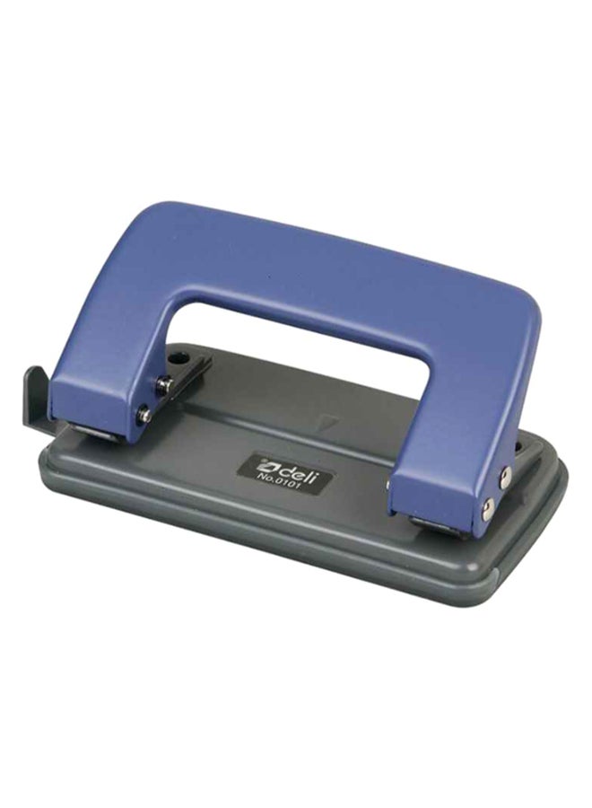 Deli Double Hole Paper Punch Black/Blue  - Image 1