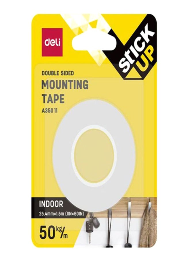 Deli Double Sided Mounting Tape White  - Image 1