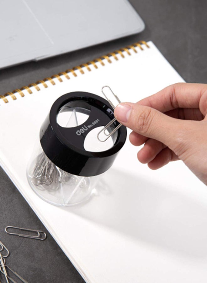 Deli Cylindrical Clip Dispenser Clear/Black  - Image 4