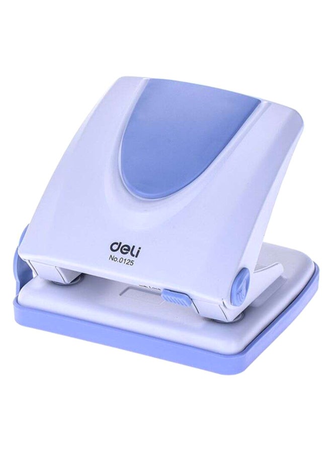 Double Hole Manual Paper Punch White/Blue