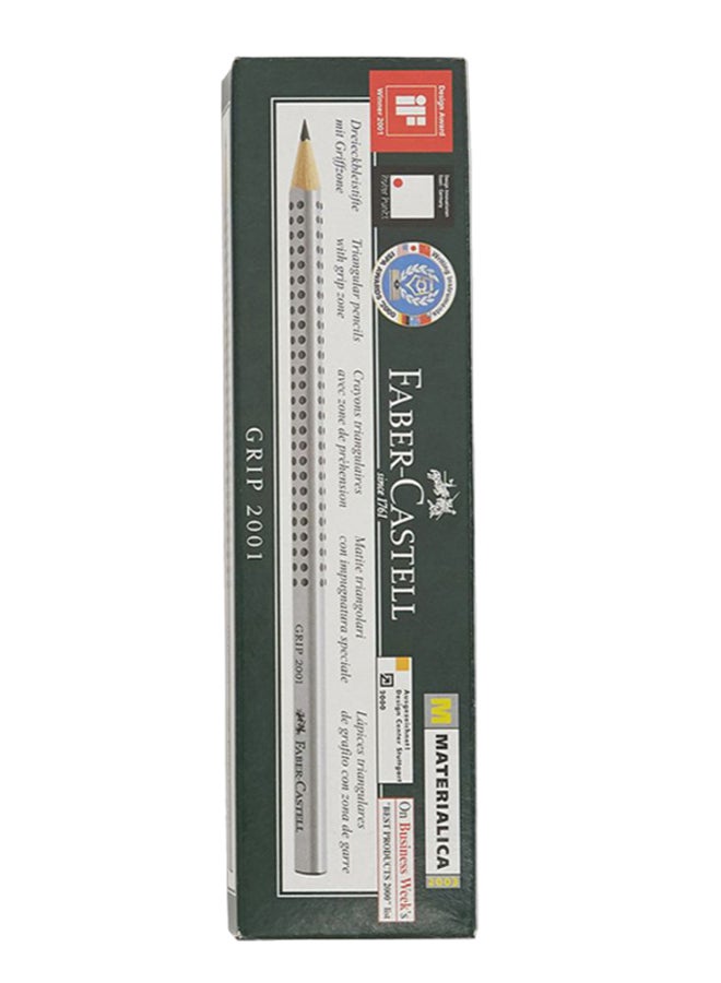 FABER-CASTELL - 12-Piece 2001 HB Grip Pencil Set Grey - Image 1