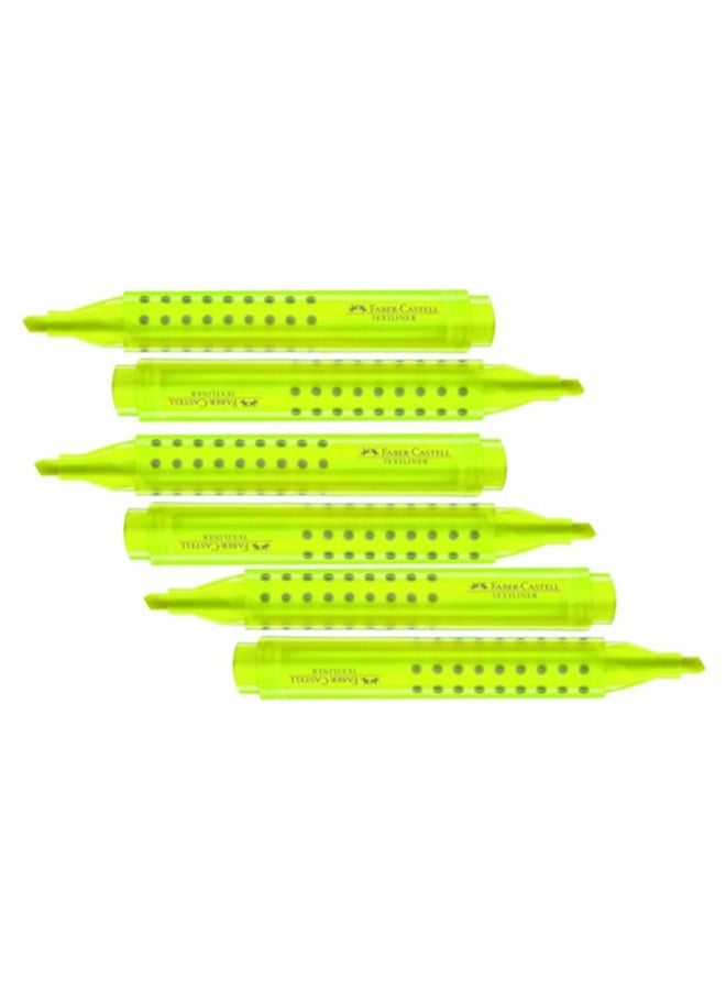 FABER-CASTELL - 6-Piece Grip Marker Textliner Highlighter Set Yellow - Image 1