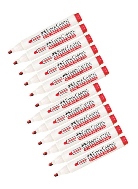 12-Piece Whiteboard Marker Set White/Red