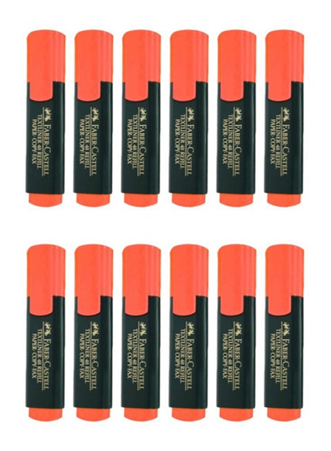 12-Piece Textliner Highlighter Set Orange/Black