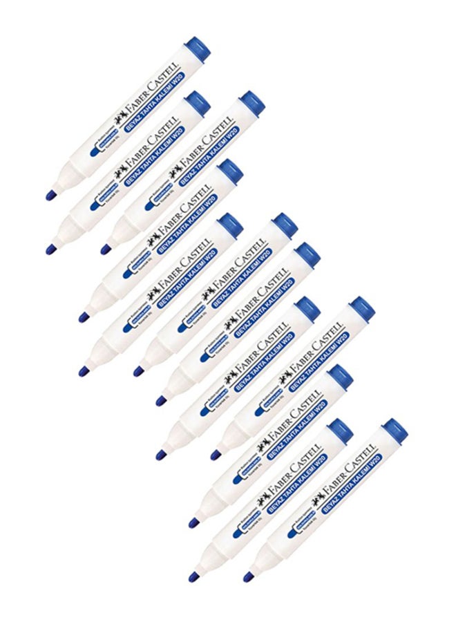 12-Piece Refillable Whiteboard Marker Set White/Blue