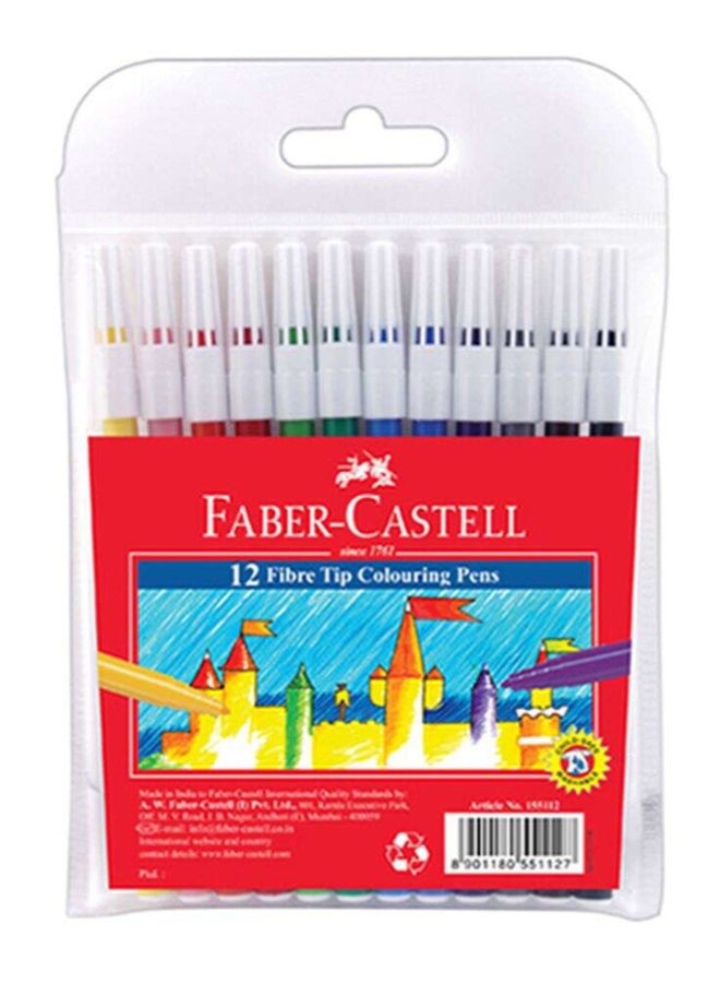 FABER-CASTELL - 12-Piece Fibre Tip Colouring Pen Set Multicolour - Image 1
