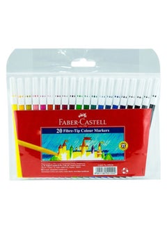 20-Piece Fibre Tip Colouring Pen Set Multicolour